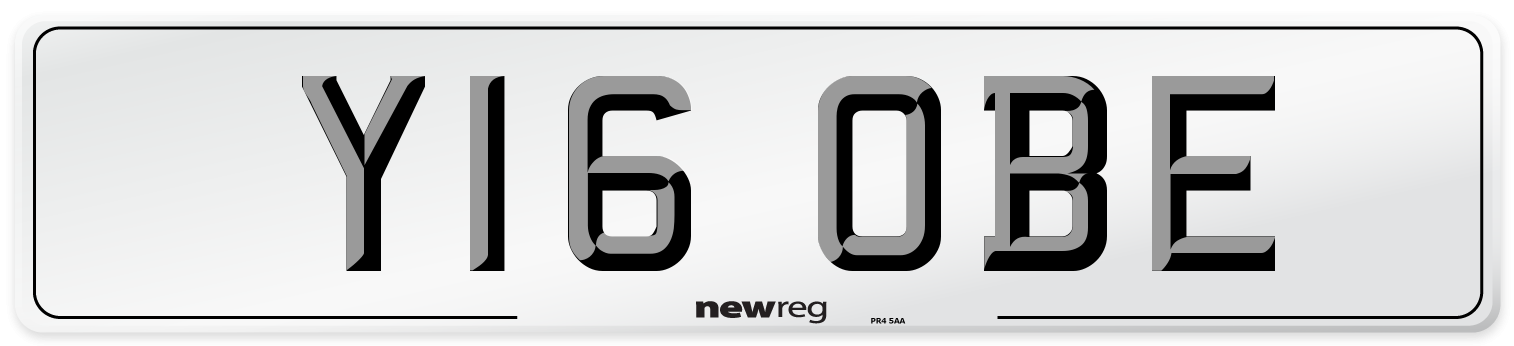 Y16 OBE Number Plate from New Reg